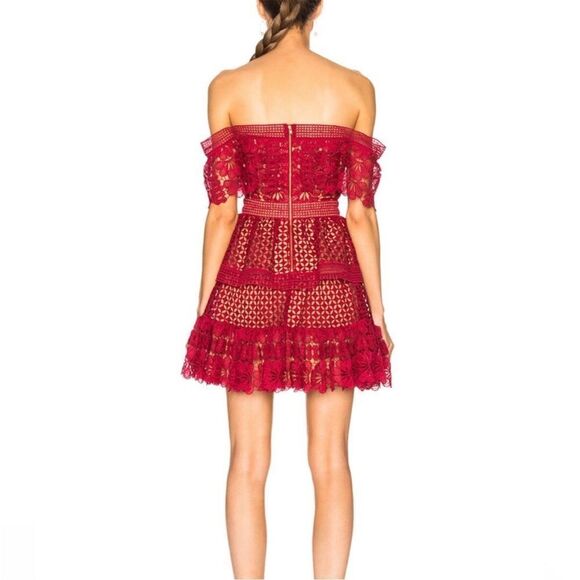NWT Self Portrait Off Shoulder Guipure Mini Dress 4 - Picture 2 of 6